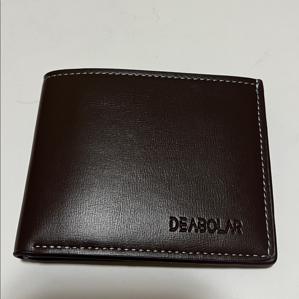 Men's Brown Pu Leather Thin Style Folding Wallet